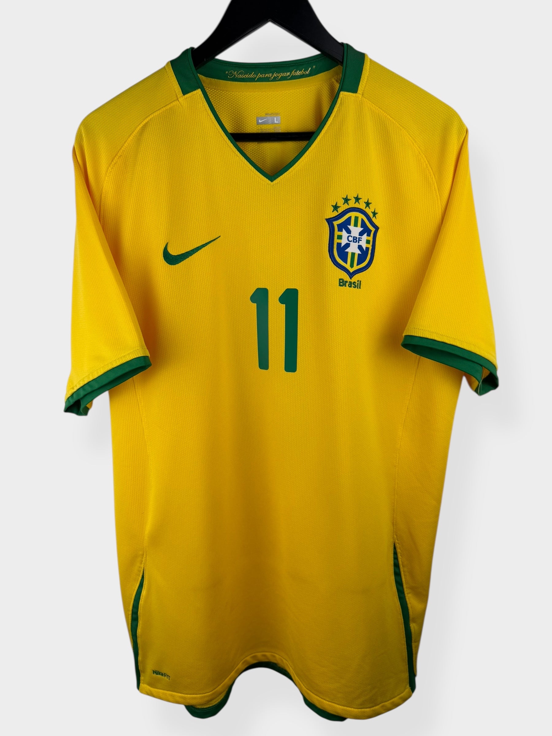 2008-10 BRAZIL HOME SHIRT ROBINHO # 11 L