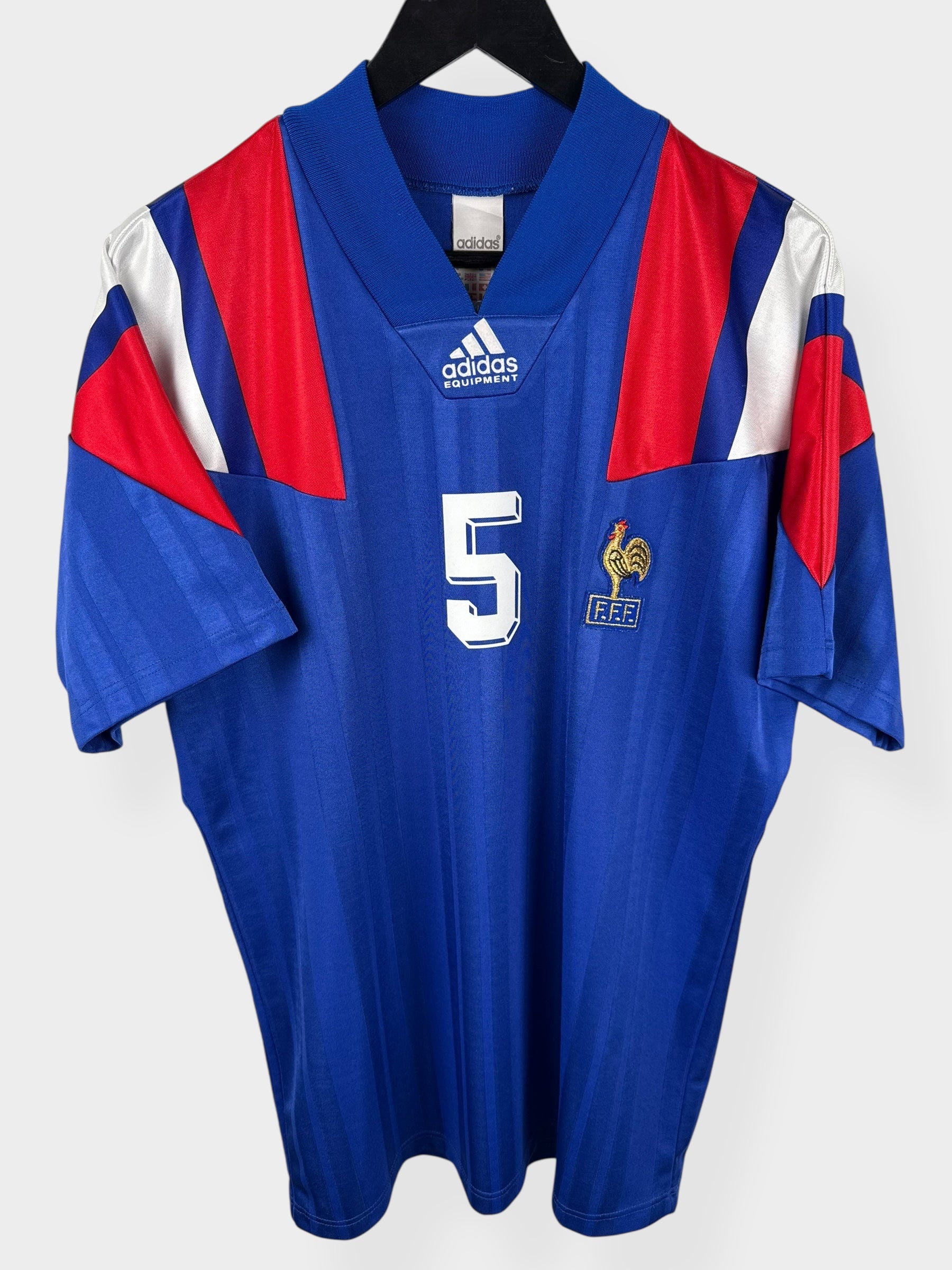1992-93 FRANCE HOME SHIRT BLANC #5 M - Authentic Football Club