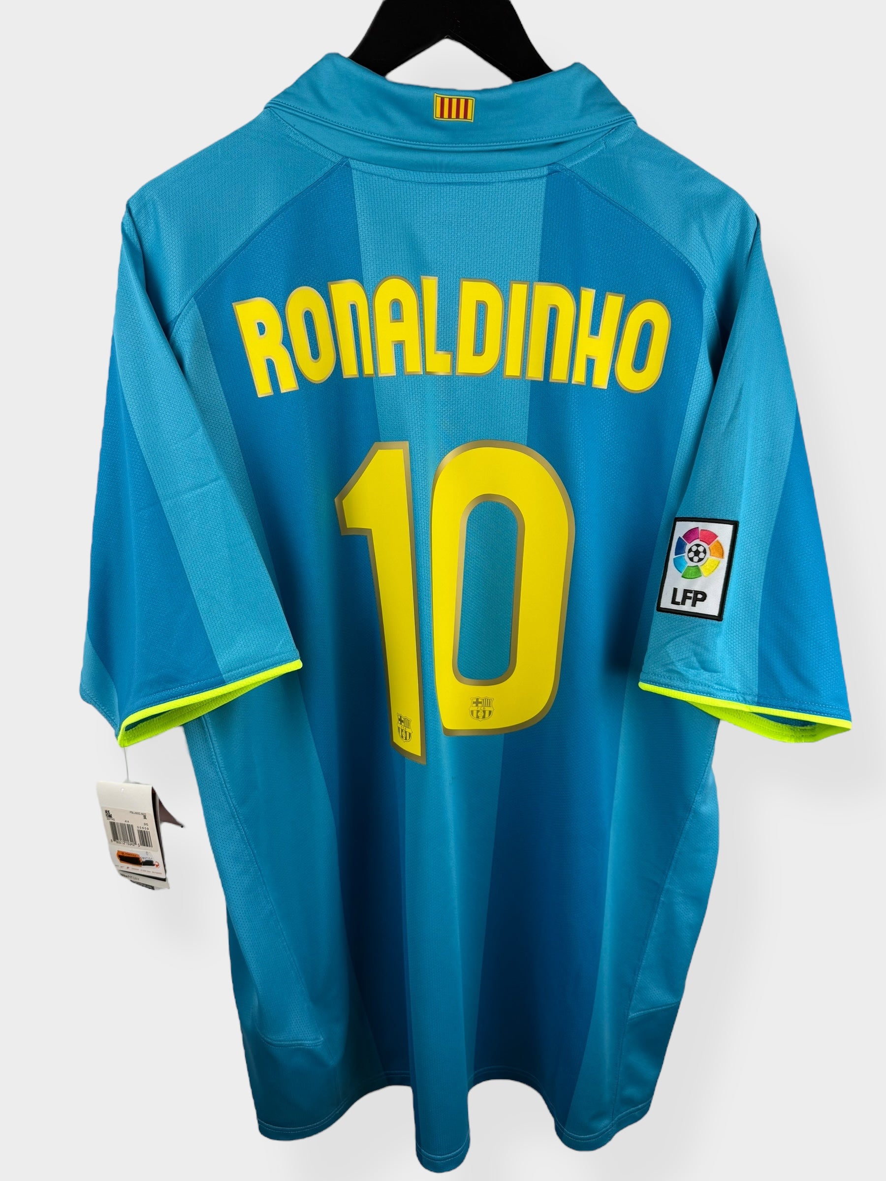 2007-08 BARCELONA AWAY SHIRT RONALDINHO #10 XXL - Authentic Football Club