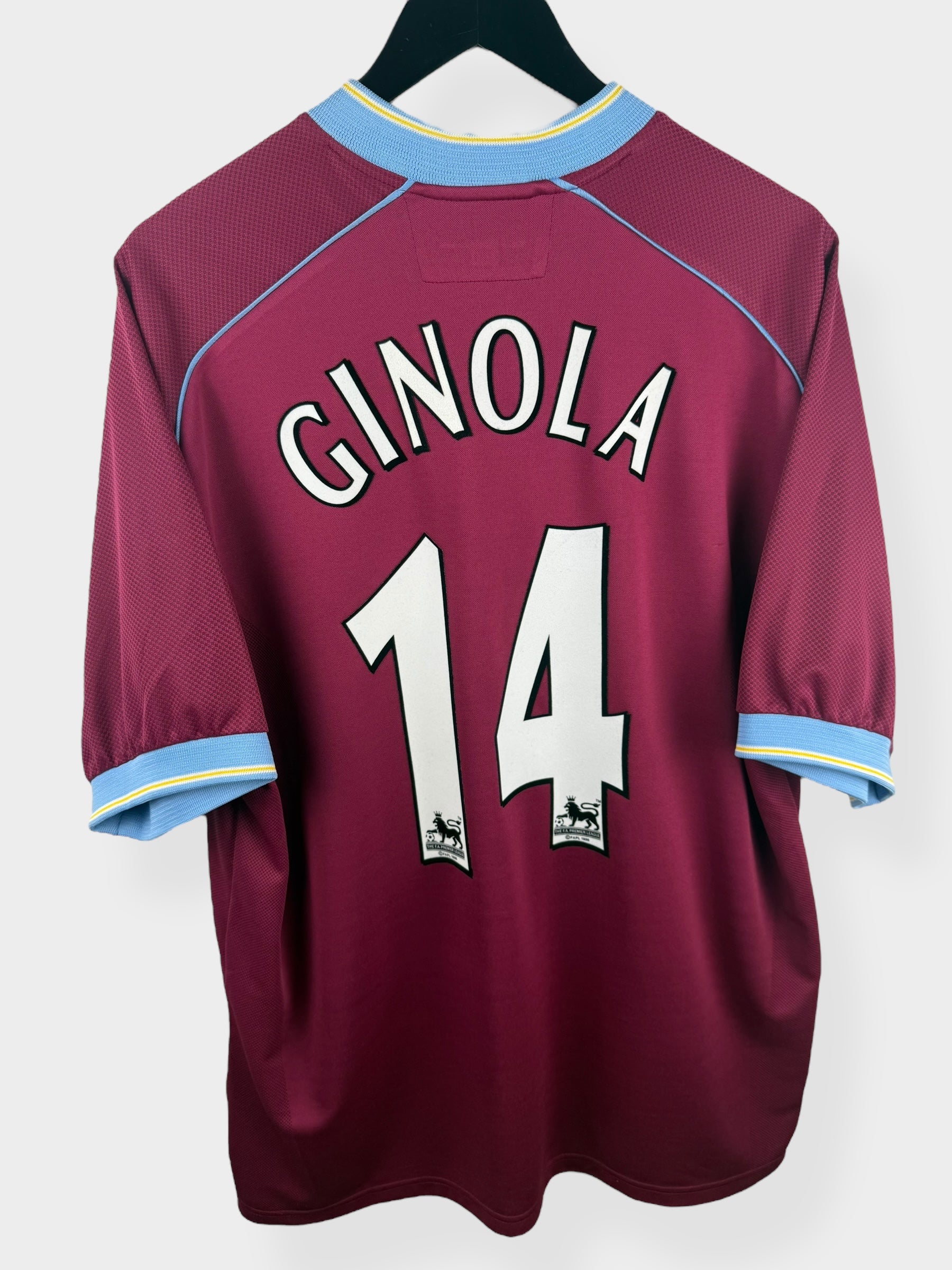 2001-02 ASTON VILLA THUISSHIRT GINOLA #14 XL