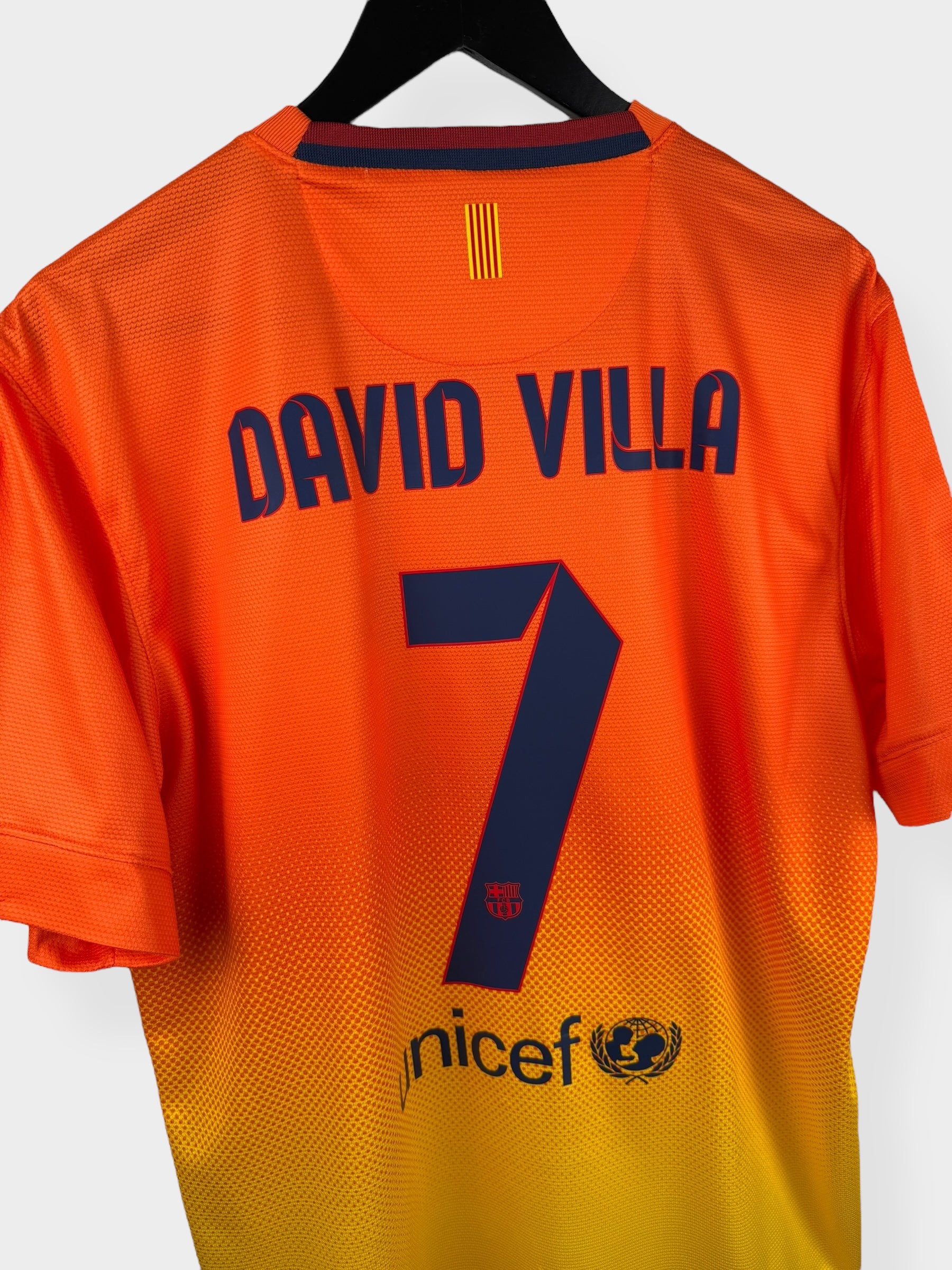 2012-13 BARCELONA AWAY SHIRT DAVID VILLA #7 L