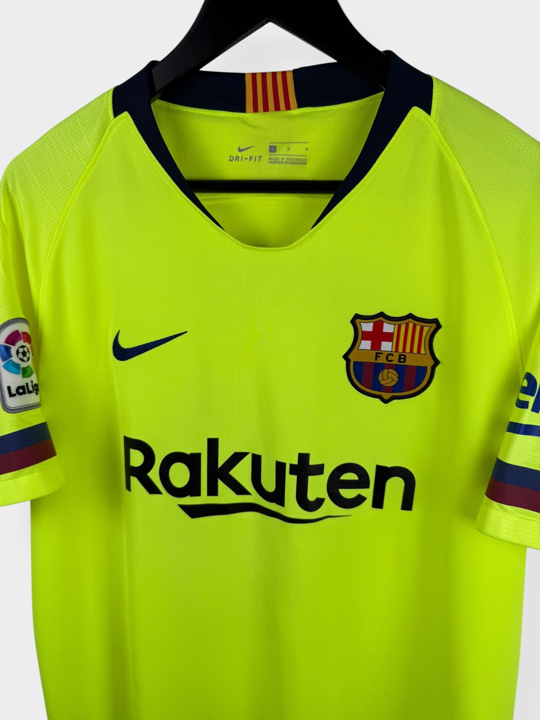 2018-19 BARCELONA AWAY SHIRT MESSI #10 L - Authentic Football Club