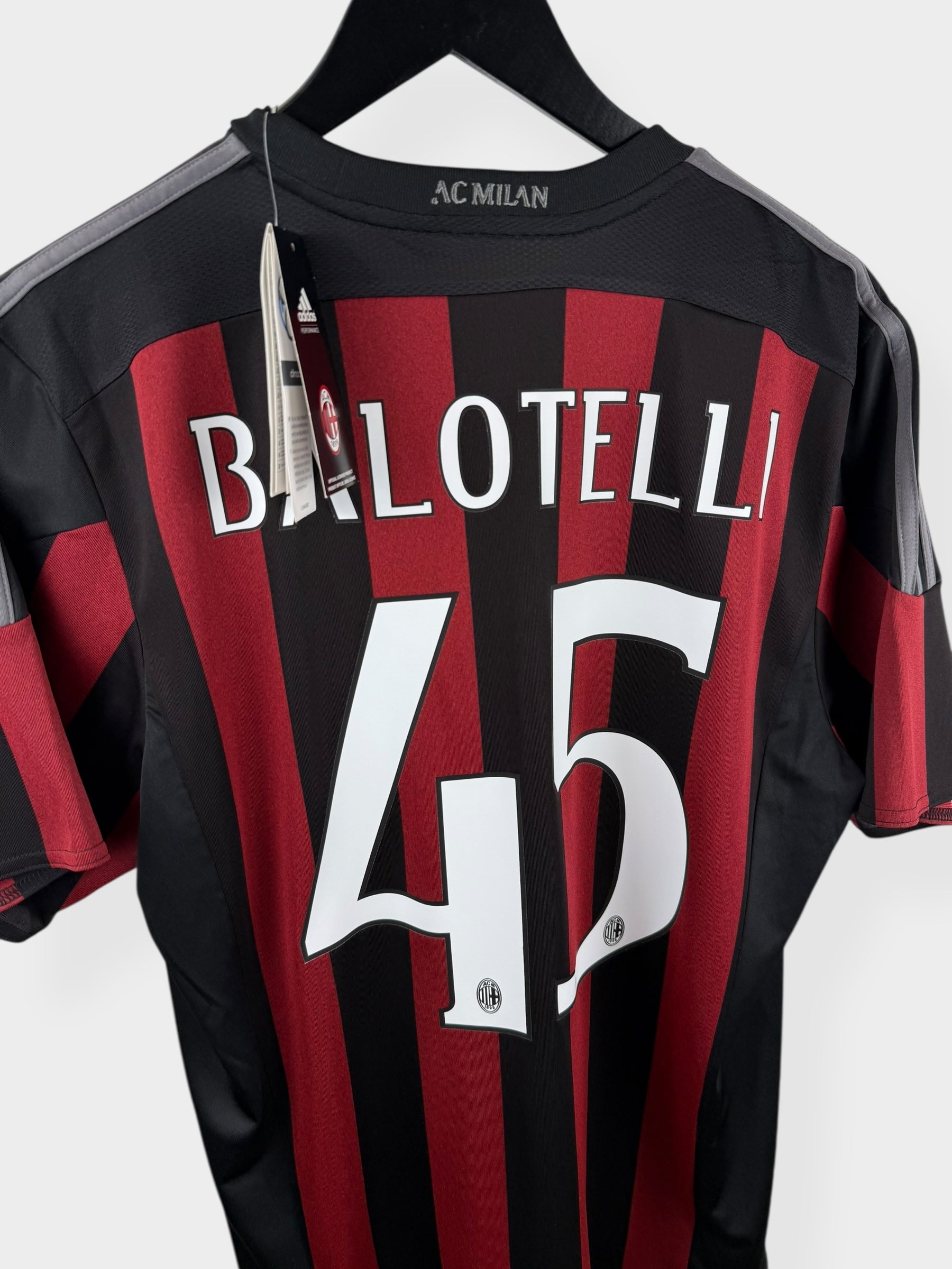 2015-16 AC MILAN HOME SHIRT BALOTELLI #45 L - Authentic Football Club