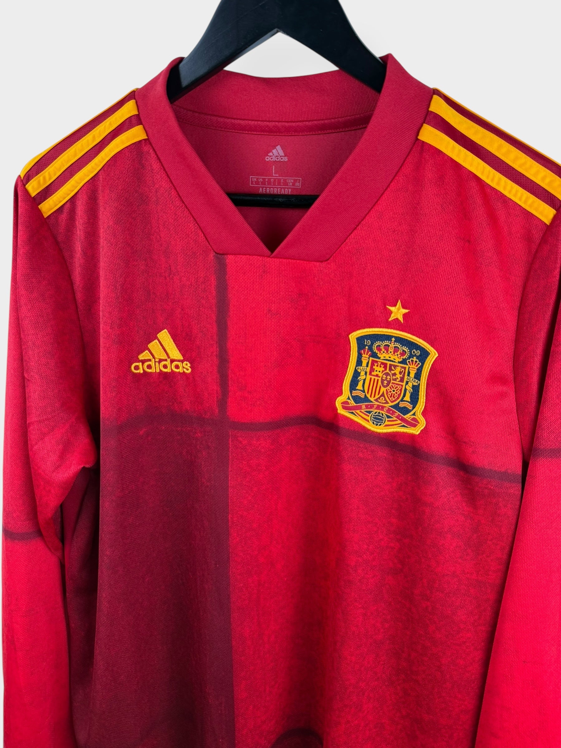 2020-21 SPAIN HOME SHIRT L LS - Authentic Football Club