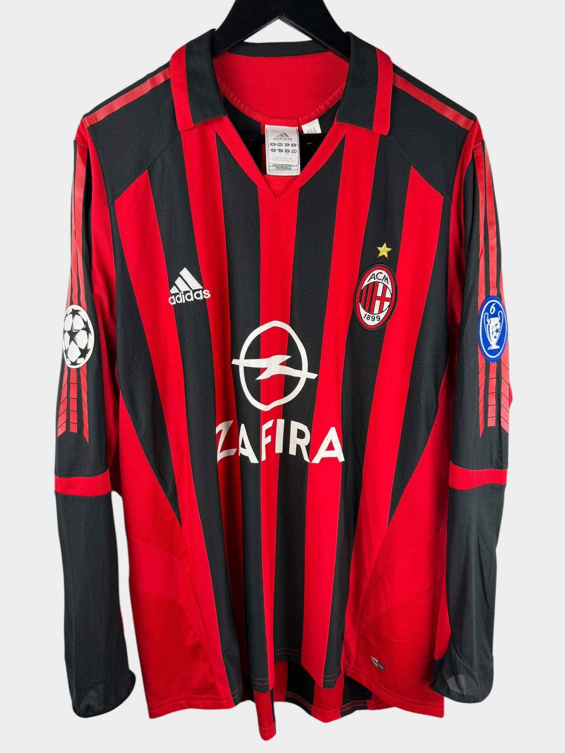 2005-06 AC MILAN HOME SHIRT LS MALDINI #3 L