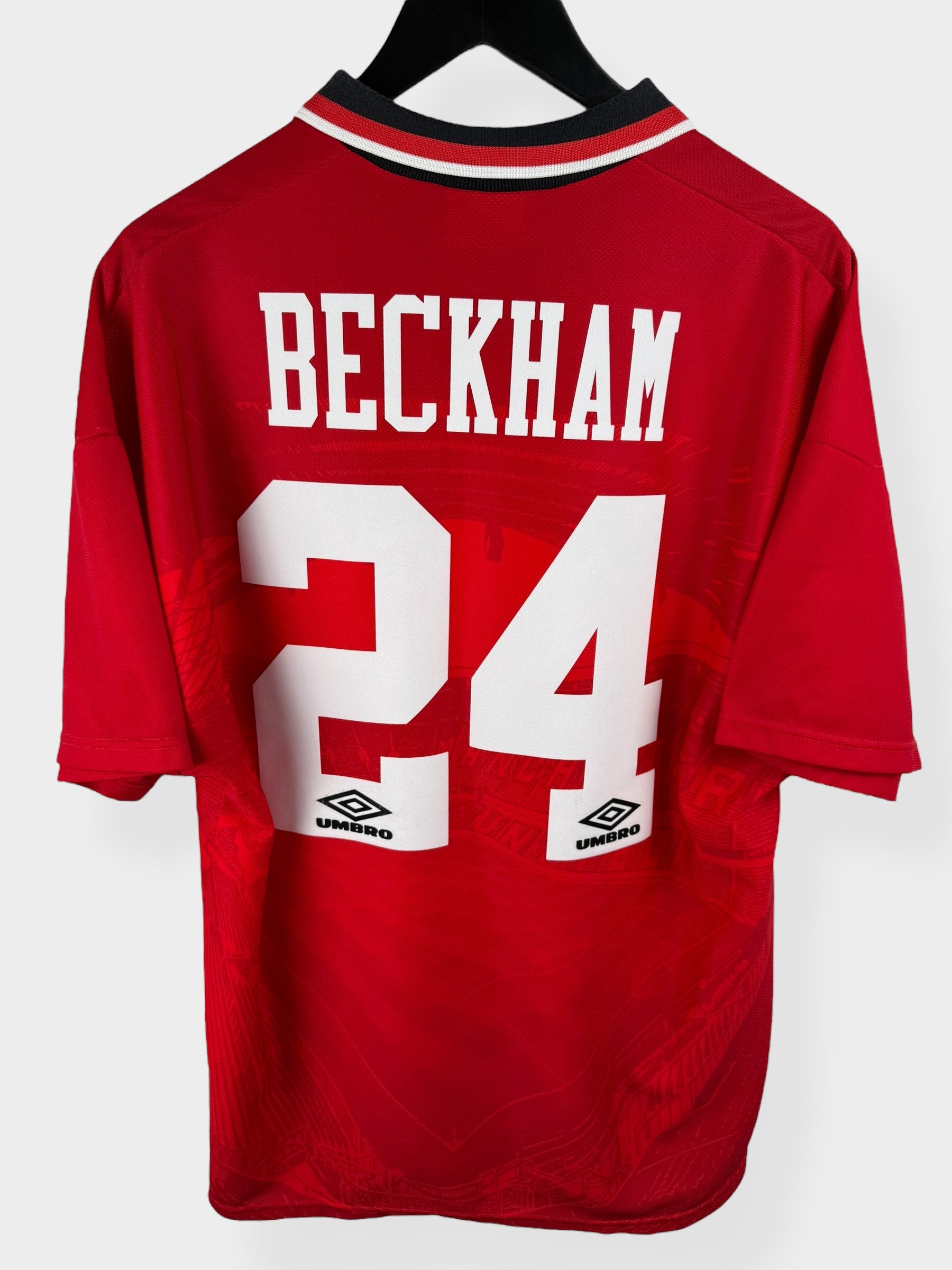 1994-96 MANCHESTER UNITED HOME SHIRT BECKHAM #24 L - Authentic Football Club