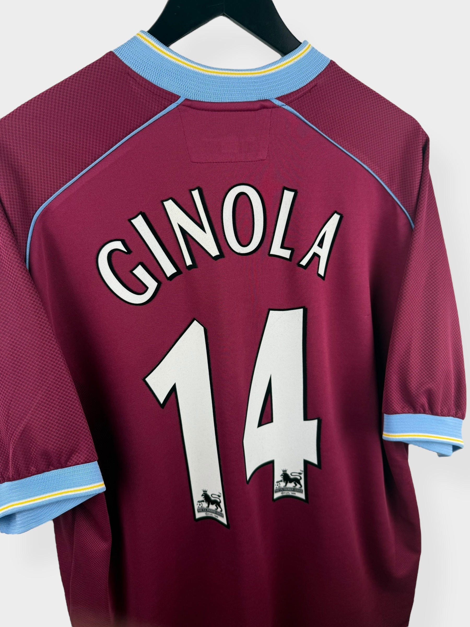 2001-02 ASTON VILLA THUISSHIRT GINOLA #14 XL