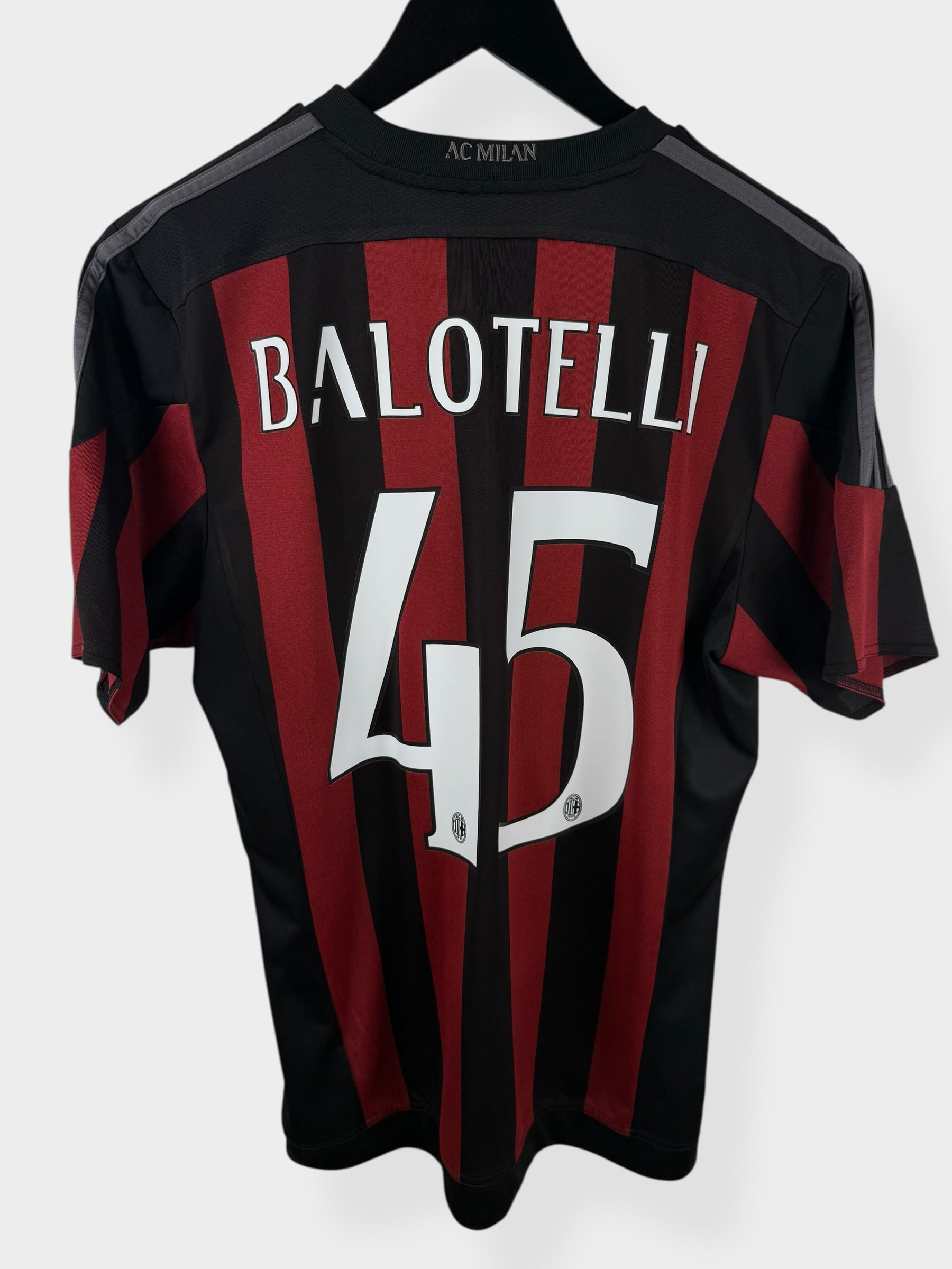 2015-16 AC MILAN HOME SHIRT BALOTELLI #45 M - Authentic Football Club