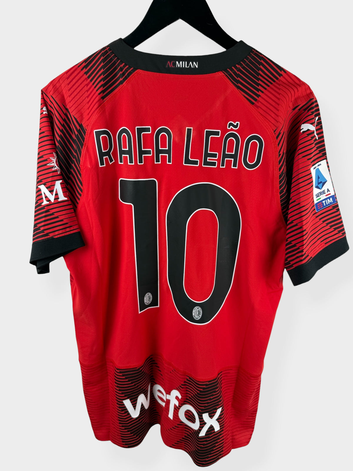2023-24 AC MILAN HOME SHIRT MATCH ISSUE RAFA LEAO #10 L