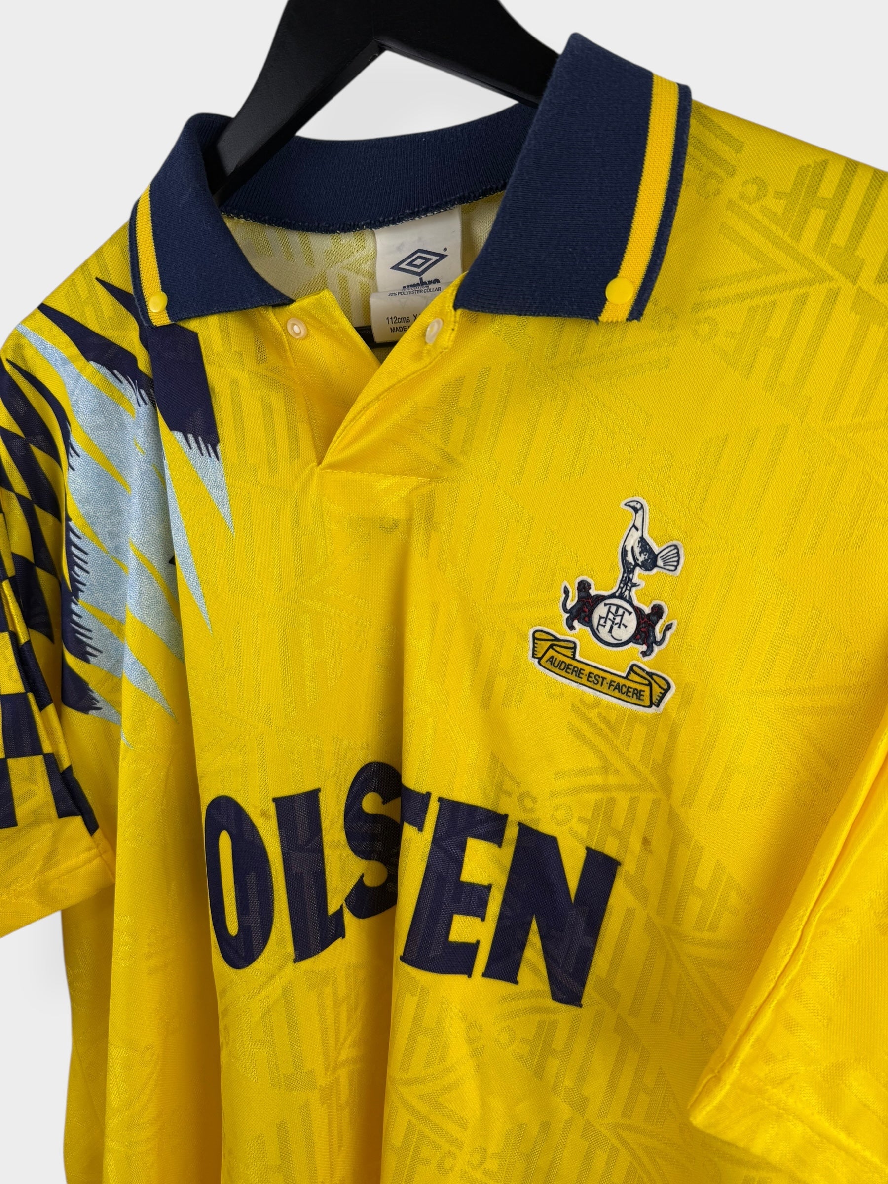1991-95 TOTTENHAM HOTSPUR AWAY SHIRT SHERINGHAM #10 XL - Authentic Football Club