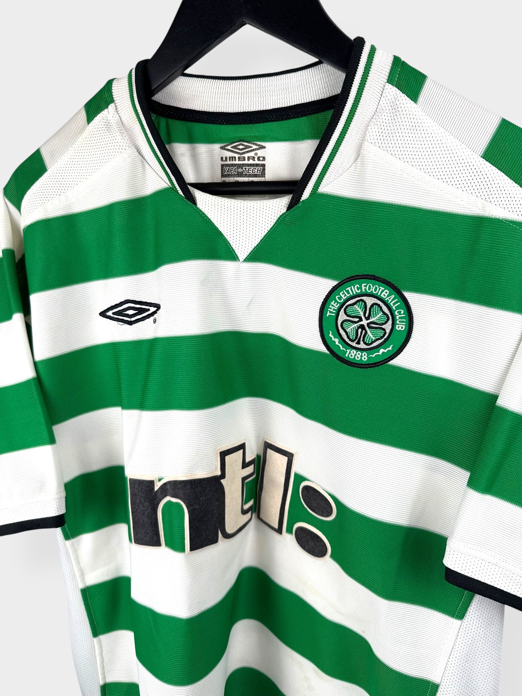 2001-02 CELTIC HOME SHIRT LARSSON #7 L