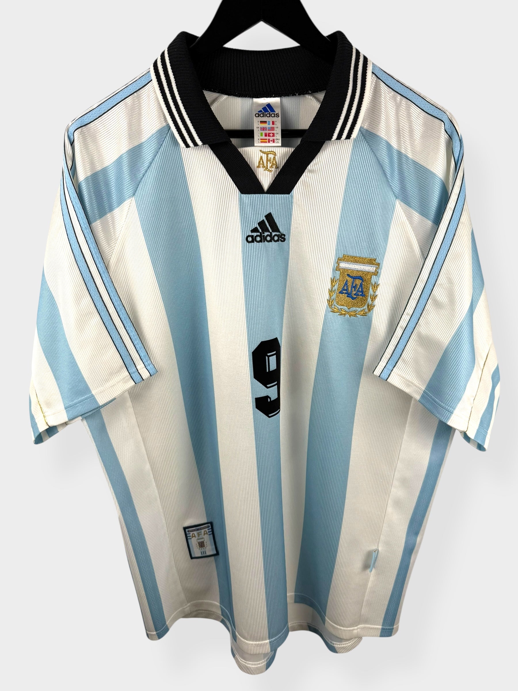 1998-99 ARGENTINA HOME SHIRT BATISTUTA #9 L - Authentic Football Club