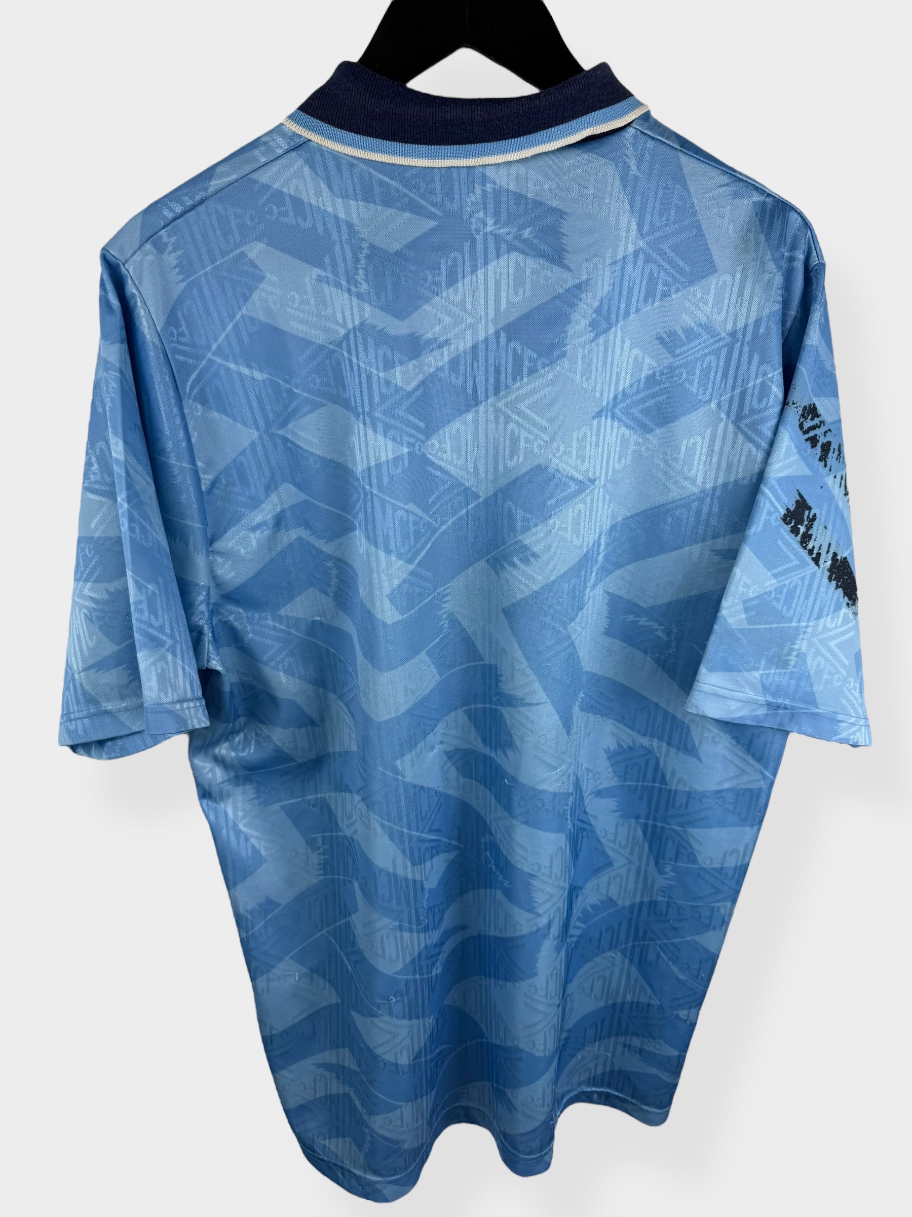 1991-93 MANCHESTER CITY HOME SHIRT L