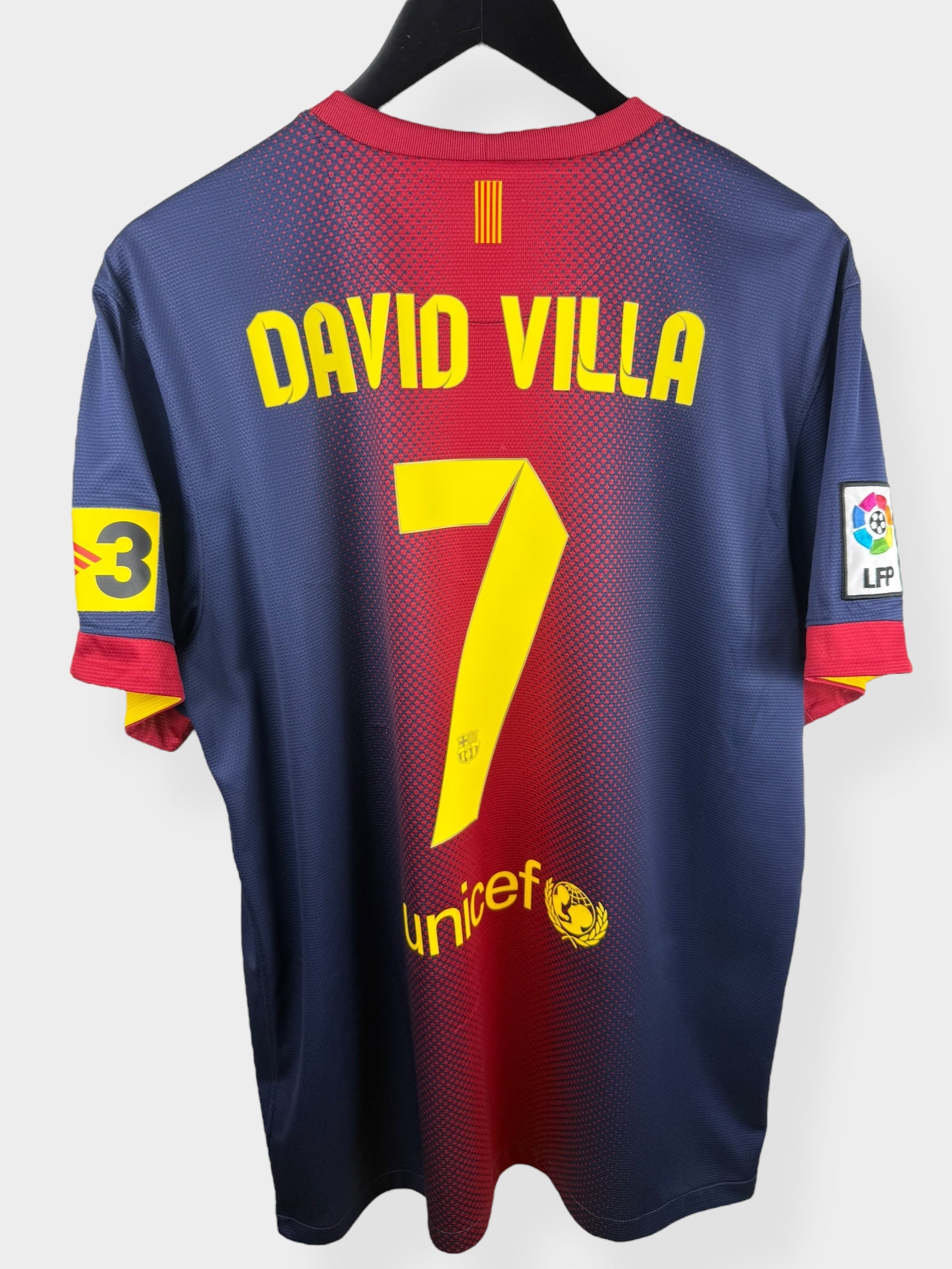 2012-13 BARCELONA HOME SHIRT DAVID VILLA #7 L