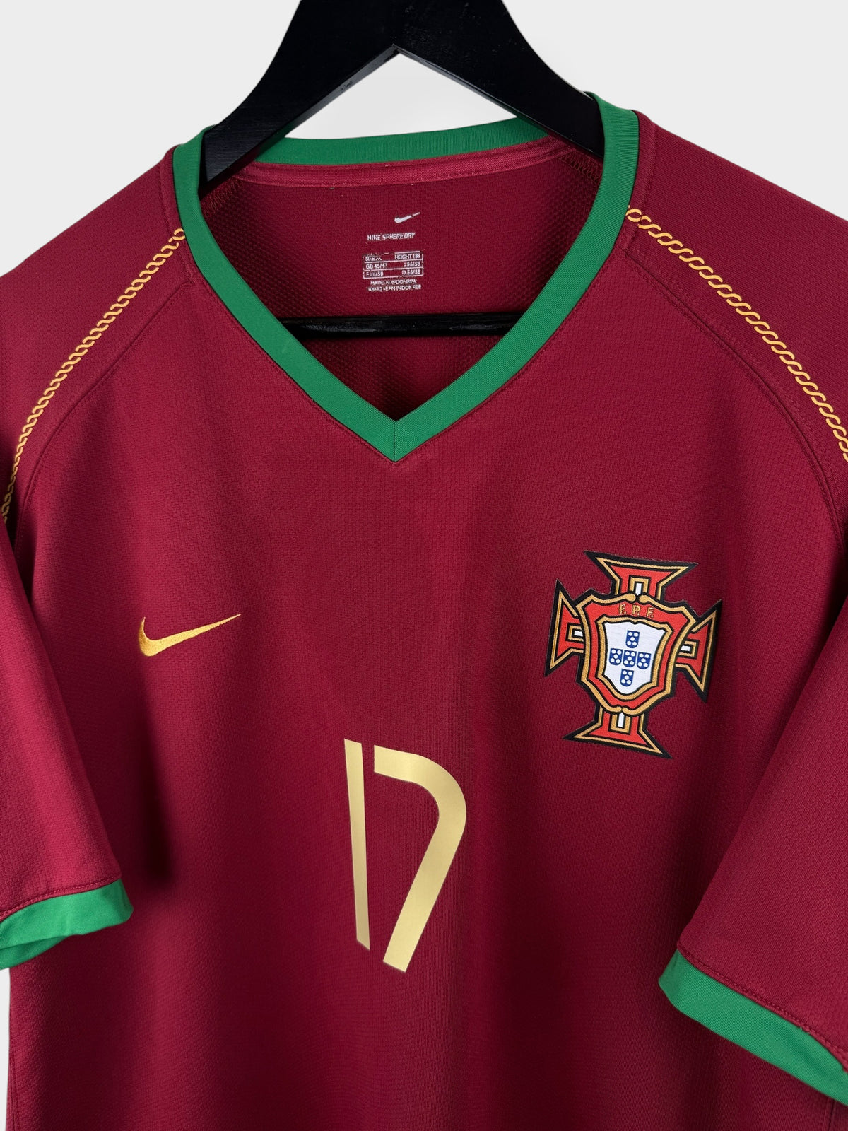 2006-08 PORTUGAL HOME SHIRT RONALDO #17 XL