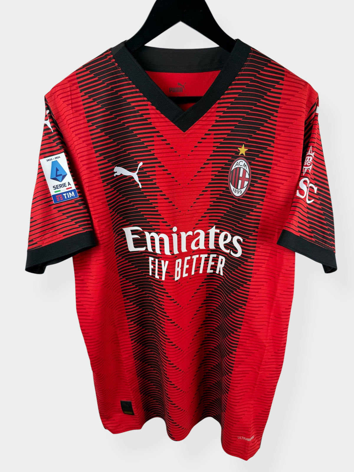 2023-24 AC MILAN HOME SHIRT MATCH ISSUE RAFA LEAO #10 L