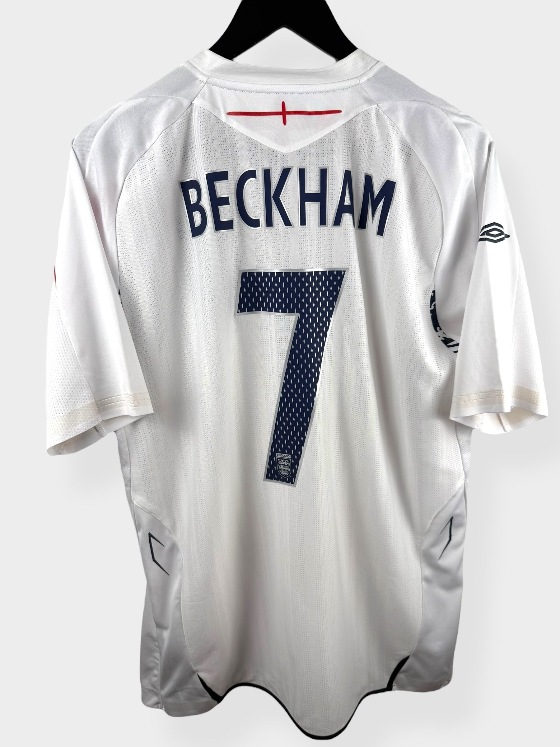 2007-09 ENGLAND HOME SHIRT BECKHAM #7 L