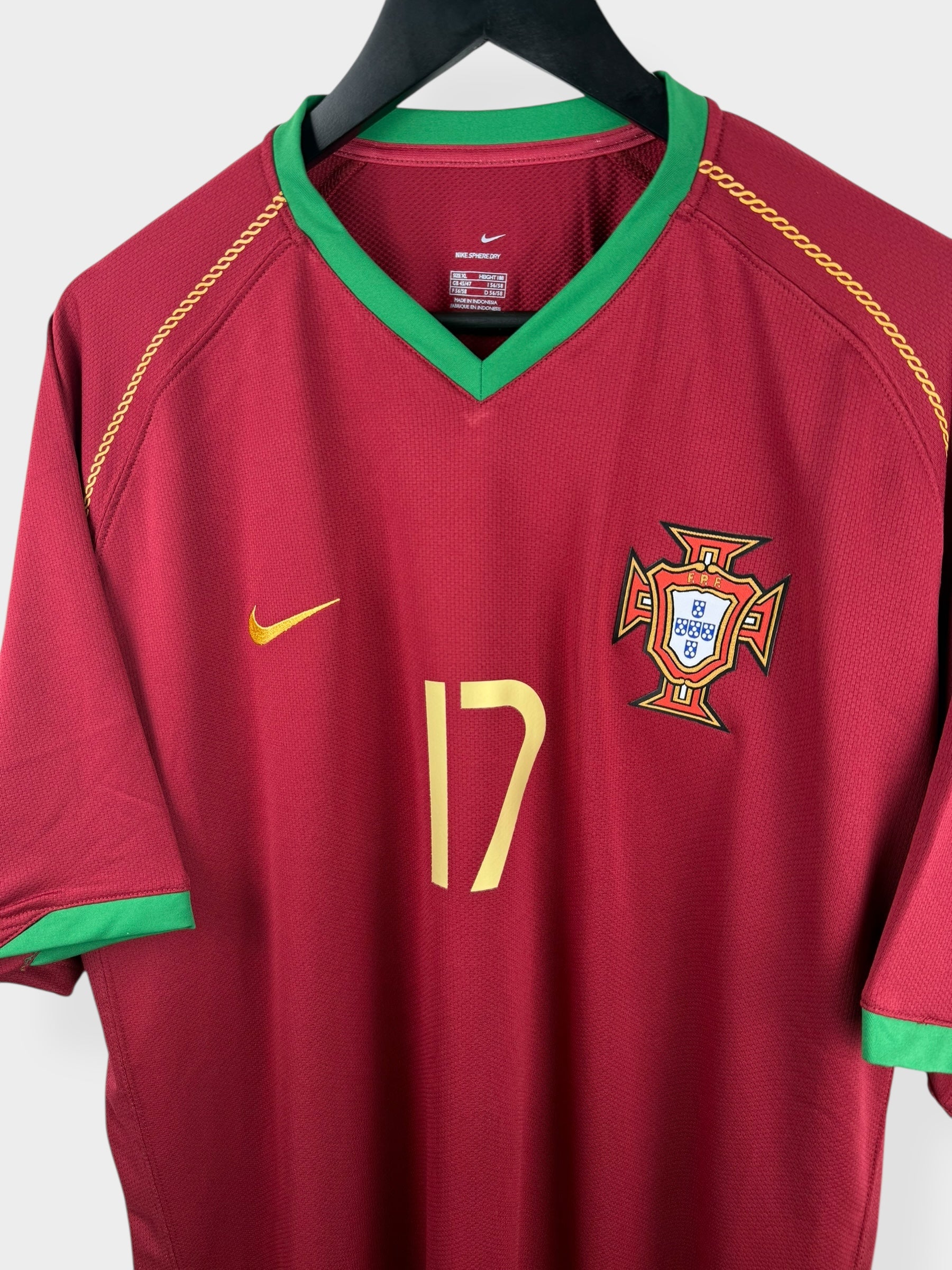 2006-08 PORTUGAL HOME SHIRT RONALDO #17 XL - Authentic Football Club