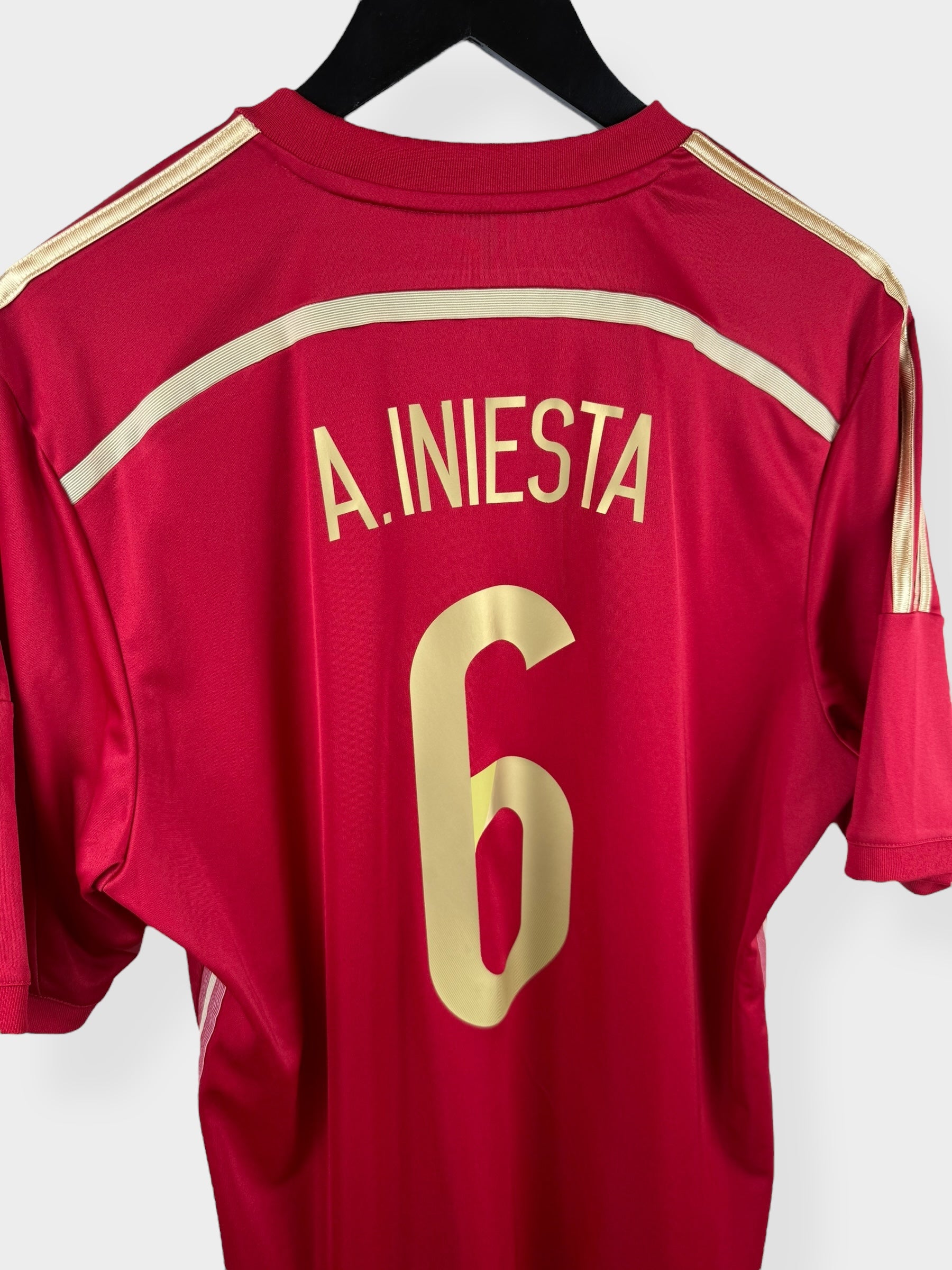2013-15 SPAIN HOME SHIRT INIESTA #6 L - Authentic Football Club
