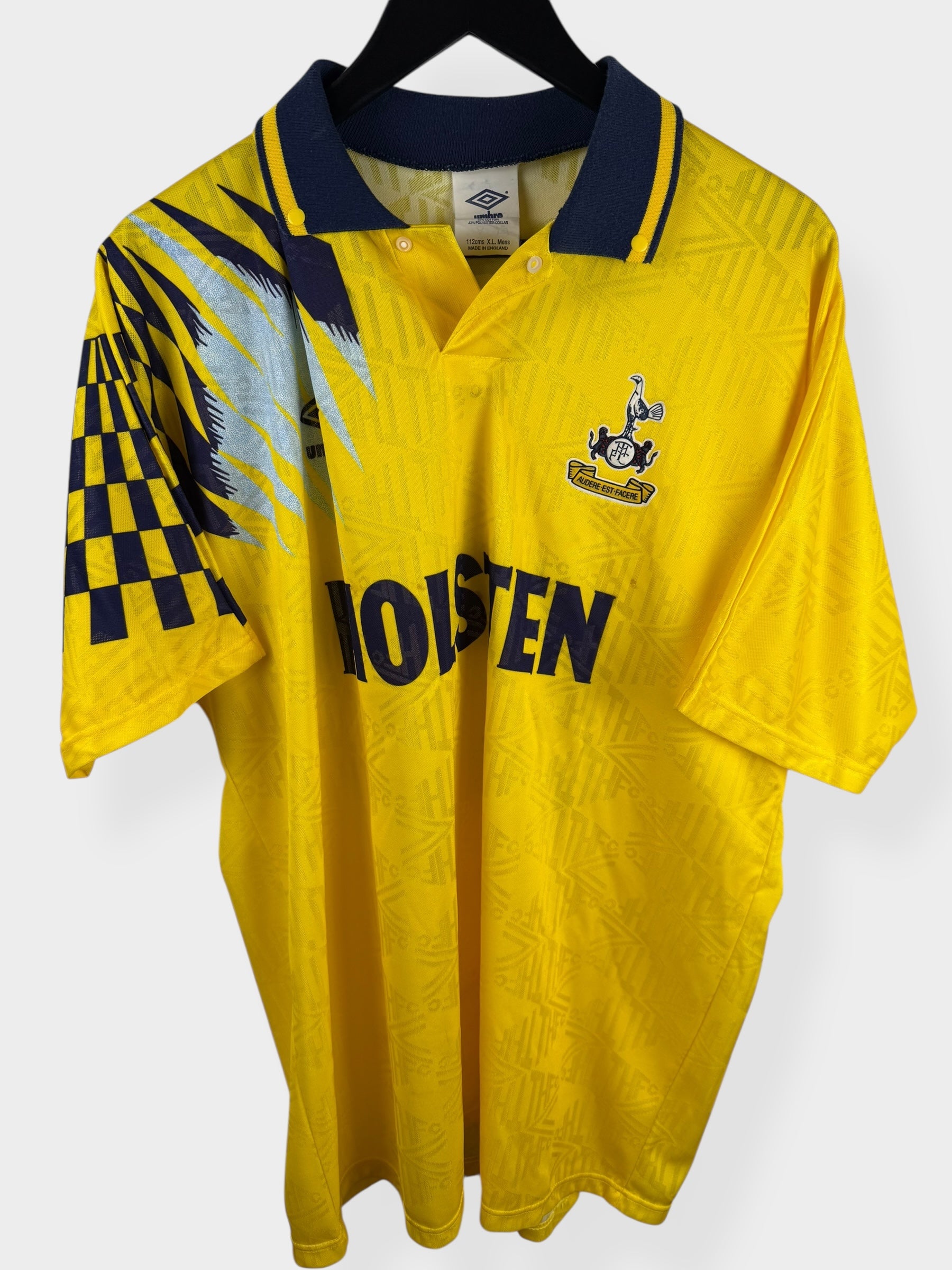 1991-95 TOTTENHAM HOTSPUR AWAY SHIRT SHERINGHAM #10 XL - Authentic Football Club